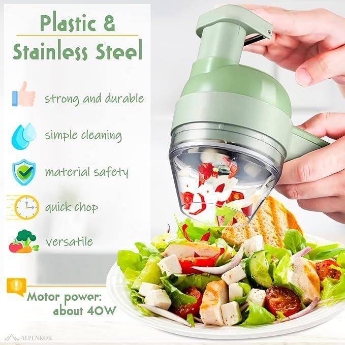 SwiftChop 4-in-1 Portable Electric Vegetable Cutter Set