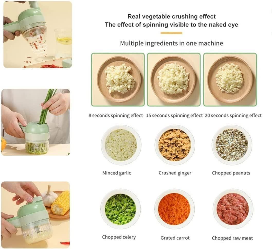 SwiftChop 4-in-1 Portable Electric Vegetable Cutter Set
