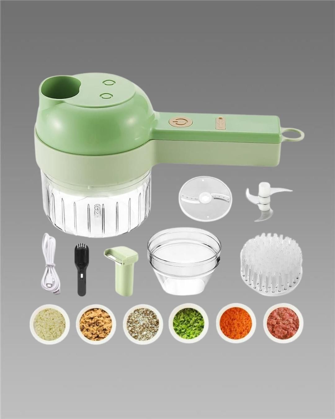 SwiftChop 4-in-1 Portable Electric Vegetable Cutter Set